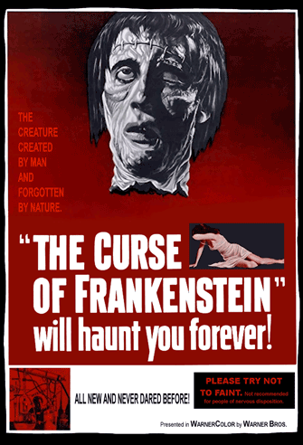 The Curse of Frankenstein poster